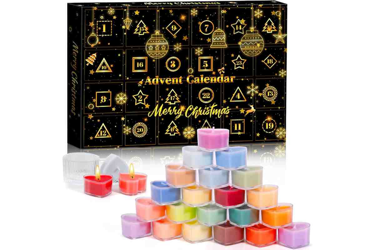 Calendario avvento con candele profumate