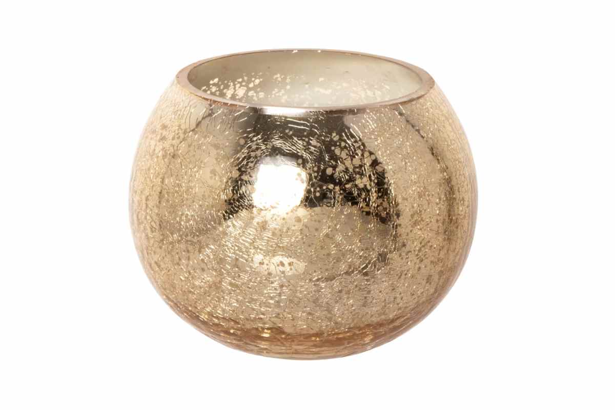 Una candela profumata in vetro a cromato oro a forma di sfera Maisons du Monde 