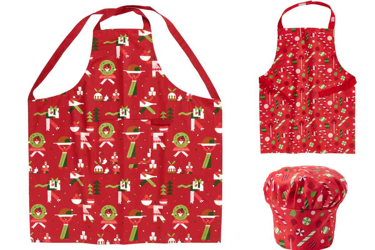 Grembiule e cappello da cuoco natalizi Ikea 