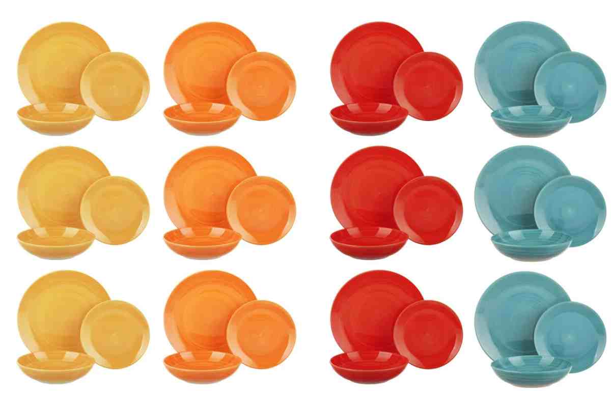 Servizio di piatti colorati in stoneware Kasanova 