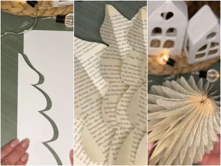 collage preparazione albero di natale fai da te