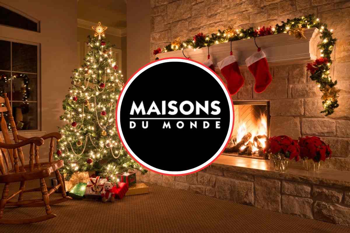 casa natalizia e logo di maisons du monde