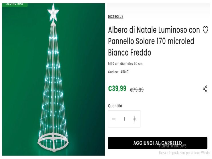 screen volantino happy casa in cui si mostra l'albero di natale luminoso