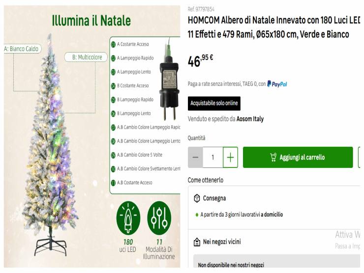 scree volantino leroy merlin con albero di natale